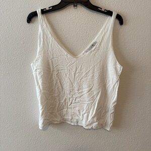 Merritt Charles White Sleeveless Crop Tank Top
